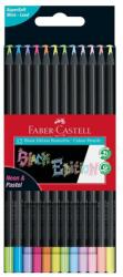 Faber-Castell Creioane colorate pastel + neon, Faber-Castell 12 culori Black Edition (FC116410)