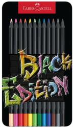 Faber-Castell Creioane colorate Faber-Castell 12 culori Black Edition, cutie metal (FC116413)