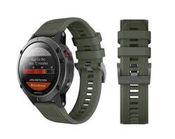 DOOP Curea Din Silicon Pentru Garmin 22mm Fenix 5 / 6 / 6 Pro / 7 Doop Discoverer 22mm Verde Armată