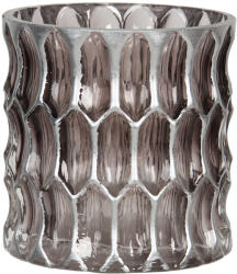Clayre & Eef Set 3 suporturi lumanari sticla argintie 10x10 cm (6GL2913S) - decorer