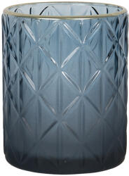 Clayre & Eef Set 4 suporturi lumanari sticla albastra aurie 10x12 cm (6GL2917L) - decorer