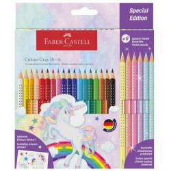 Faber-Castell Creioane colorate acuarela 18+6 culori Faber-Castell Grip 2001 Unicorn (FC201543)