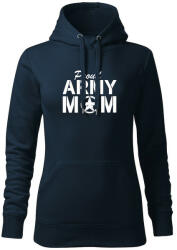 DRAGOWA дамски суитшърт с качулка, Proud Army Mom, тъмносин, 320г/м2 (5961)