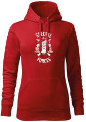 DRAGOWA дамски суитшърт с качулка, Special Forces, червен, 320г/м2 (5905)