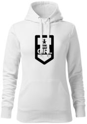 DRAGOWA дамски суитшърт с качулка, Army Girl, бял, 320г/м2 (5932)