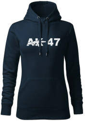 DRAGOWA дамски суитшърт с качулка, ak47, тъмносин, 320г/м2 (5952)