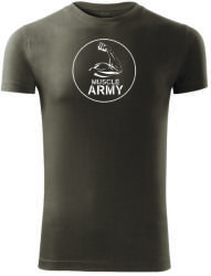 DRAGOWA Фитнес тениска с къс ръкав Muscle Army Biceps, маслиненозелена, 180 г/м2 (4206)