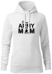 DRAGOWA дамски суитшърт с качулка, Army Mom, бял, 320г/м2 (5939)