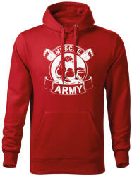 DRAGOWA мъжки суитшърт с качулка Muscle Army Original, червен, 320 г/м2 (5706)