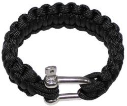 MFH Гривна от паракорд, метална закопчалка, черна, ширина 2, 3 cm (28183A)