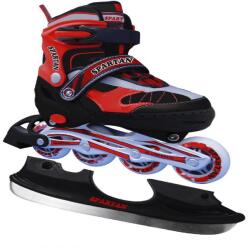 SPARTAN 2 az 1-ben korcsolya Szín: piros-fekete, Méret: 30-33