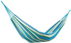  Összecsukható pamut függőágy, zöld-sárga-kék, 260x80cm