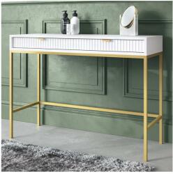 MIRJAN 24 Konzolasztal NOVA 77x104 cm fehér/arany MJ0003 (MJ0003)