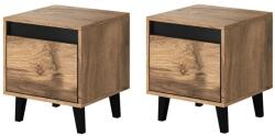 MIRJAN 24 KÉSZLET 2x Éjjeliszekrény NORD 45x40 cm wotan tölgy/antracit MJ0018 (MJ0018)
