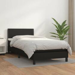 vidaXL fekete műbőr rugós ágy matraccal 90 x 200 cm (3141041) - pepita