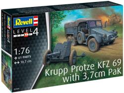 Revell Kit model plastic militar 03344 - Krupp Protze KFZ 69 cu pachet de 3, 7 cm (1: 76) (18-03344)