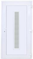 Delta Bodrog jobbos műanyag bejárati ajtó 100x210 cm, fehér, üvegezett