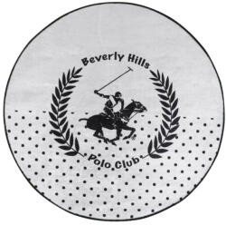 Beverly Hills Polo Club Covor Beverly Hills Polo Club 586BHP1124, Ø 120 cm, Catifea, Poliester, 1000 g/m2, Antibacterian, Alb/Negru (586BHP1124)