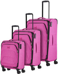 Travelite Adria rózsaszín 4 kerekű 3 részes bőrönd szett (80240-17)