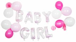 Baby Girl fólia lufi, léggömb szett - Rózsaszín
