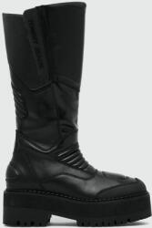 Tommy Jeans csizma TJW LONG SHAFT BIKER BOOT fekete, női, enyhén téliesített, lapos talpú, EN0EN02376 - fekete Női 36