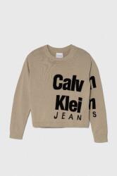 Calvin Klein gyerek pamut pulóver bézs - bézs 140 - answear - 23 990 Ft