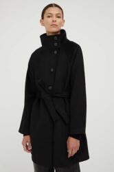 Bruuns Bazaar kabát gyapjú keverékből fekete, átmeneti - fekete 38