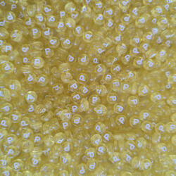 CsimpiStore Színes kör Betűs Gyöngy fehér betűkkel (7 mm, Műanyag) P-betű, 1-db