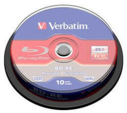 Verbatim BD-RE SL (10-es csomag) Blu-Ray / orsó / 2x / 25 GB (43694)