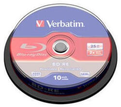 Verbatim BD-RE SL (10-es csomag) Blu-Ray / orsó / 2x / 25 GB (43694)