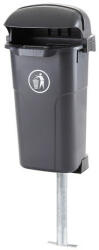 Europlast Oszlopra szerelhető 50 l műanyag hulladéktároló-fekete (MEVA7152-3)