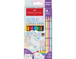 Faber-Castell Set promo creioane colorate 10+3, culori grip, unicorni, Faber-Castell FC201542