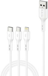 Foneng Cablu de Date Foneng X36 3in1 USB to USB-C / Lightning / Micro USB , 2.4A, 2m (Alb) (29914)