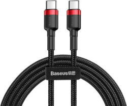 Baseus Cablu de Date Baseus USB-C PD Cafule PD 2.0 QC 3.0 60W 1m (Negru-Rosu) (6953156285217)