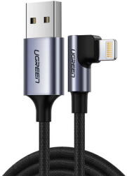 UGREEN Cablu de Date UGREEN USB to Lightning angled US299, MFi, 1m Negru (21842)