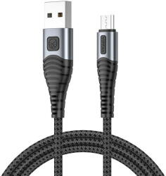 Vipfan Cablu de Date Vipfan USB to Micro USB X10, 3A, 1.2m, braided Negru (25417)