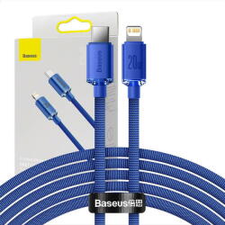 Baseus Cablu de Date Baseus Crystal Shine USB-C to Lightning, 20W, PD, 2m Albastru (22710)