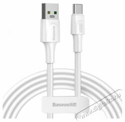 Baseus CATSW-G02 USB/USB-C adat- és töltőkábel, VOOC Quick Charge 3.0 gyorstöltés, 5A, 2m, fehér