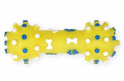 PET NOVA Jucărie pentru câini - halteră din vinil cu scârțâitoare, galbenă 12cm
