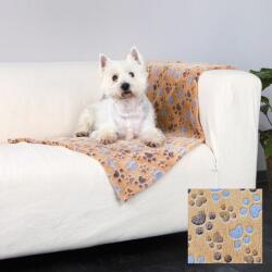 TRIXIE Pătură pentru câini LASLO - bej cu lăbuțe, 150 x 100 cm