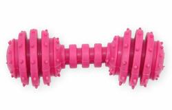 PET NOVA TPR jucărie de căței - ganteră roz cu clopoței 12 cm