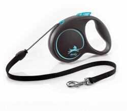 flexi Lesă Flexi Black Design M, pentru câini de până la 20kg, lungime coardă 5m - culoare albastră
