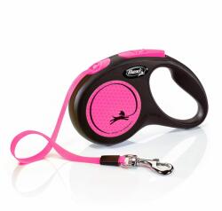 flexi Flexi NEON S lesă până la 15kg, 5m curea - roz