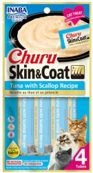 Inaba Foods Inaba Churu Piele & Blană cu ton și scoici pentru pisici 4 x 14 g