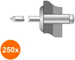 Bralo Set 250 x Pop-nituri Cap Lat Aluminiu Otel, 4 X 12 (COR-250xBR.1040004012S)