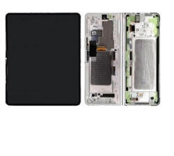 Samsung F926 Galaxy Z Fold 3 5G 2020 Előlap Keret+Belső LCD Kijelző+Érintőpanel, Ezüst, Phantom Silver (GH82-26283D, GH82-26284D) Service Pack