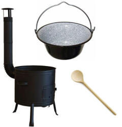 Perfect Home Zománcozott bogrács szett 16liter, 36cm tűzhellyel és fakanállal 40cm (71051/71125/19099)