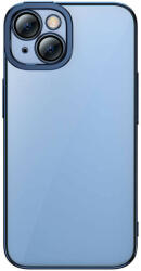 Baseus Glitter iPhone 14 Plus Átlátszó tok és üvegfólia (kék) - mobilehome