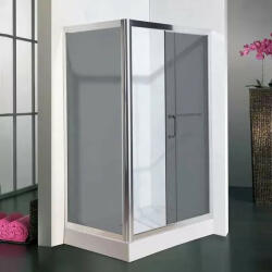 Diplon 120x80 cm aszimmetrikus szögletes tolóajtós zuhanykabin, 5 mm edzett szürke üveggel, 190 cm magas (BR0541CG-80120)