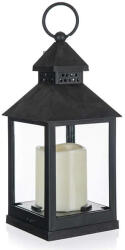 Home Decor Fekete műanyag lámpás ledes gyertyával - 23 cm (VET-63915850)
